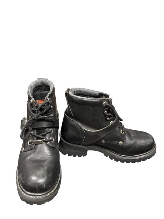 Harley Davidson Shoes - Harley Davidson 81024 wms black leather ankle moto riding boots sz 8 SKU 10-381